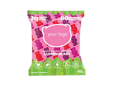 عينات من حلوى الجيلي المعبأة