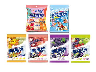 عينات من حلوى الجيلي المعبأة